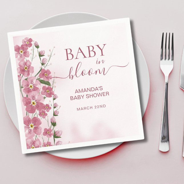 Guardanapo De Papel Bebê no Bloom Girl Pink Floral Chá (Criador carregado)