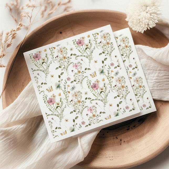 Guardanapo De Papel Bebê no Bloom Wildflower Girl Chá de fraldas (Criador carregado)