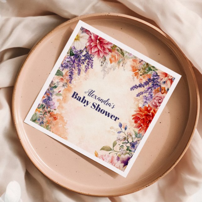 Guardanapo De Papel Bebê no Chá de fraldas do Bloom Garden (Criador carregado)