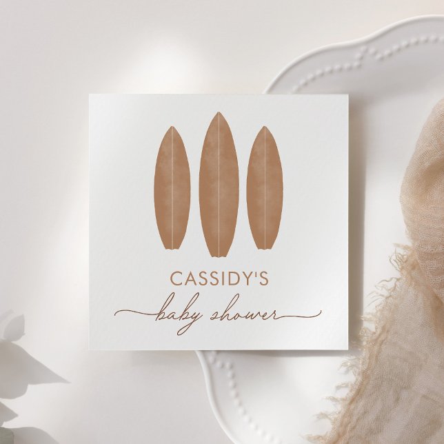 Guardanapo De Papel Bebê no Conselho Chá de fraldas surfboard (Criador carregado)