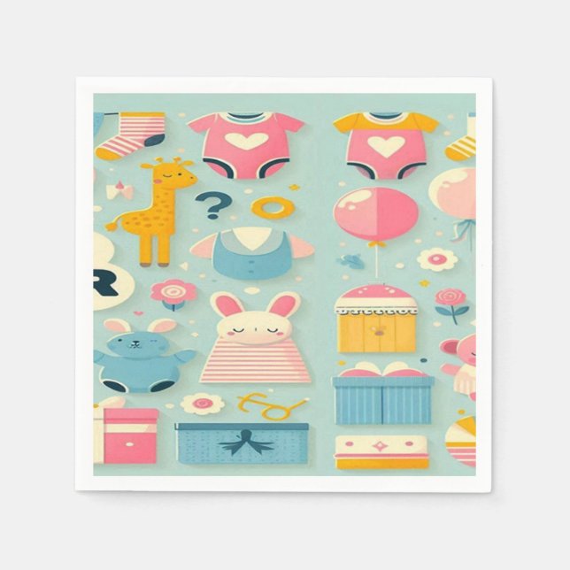 Guardanapo De Papel bebê precisa tomar banho de bebê (Frente)