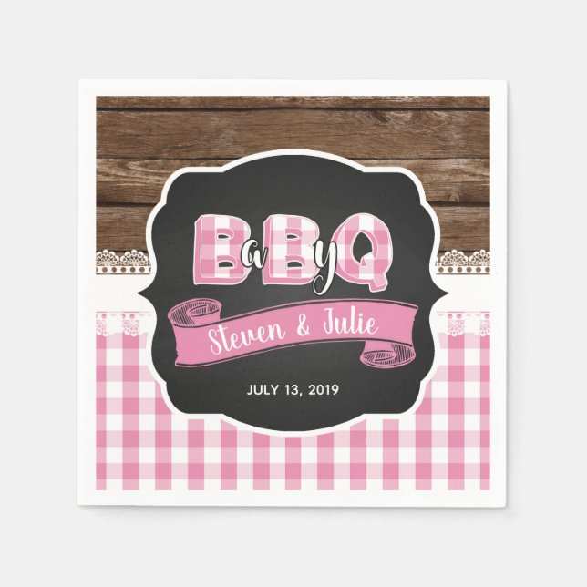 Guardanapo De Papel Bebê Q Chá Napkin - Rosa claro (Frente)