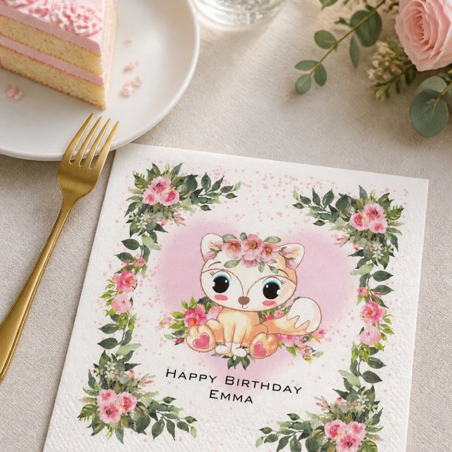 Guardanapo De Papel Bebê Raposa | Personalizado  (Criador carregado)