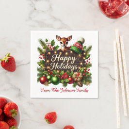 Guardanapo De Papel Bebê Rena Feliz Natal