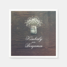 Guardanapo De Papel Bebê Respira Mason Jar Rustic Country Barn