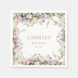 Guardanapo De Papel Bebê rosa no Chá de fraldas Bloqueio Obrigado tag