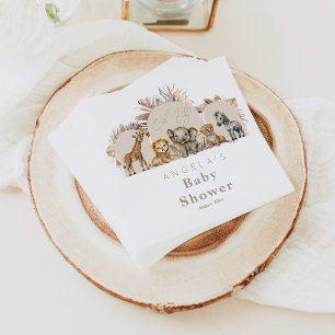 Guardanapo De Papel Bebê Safari Animal Boho Chá de fraldas