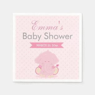 Guardanapo De Papel Bebê Safari - Elefante Rosa Com Sono