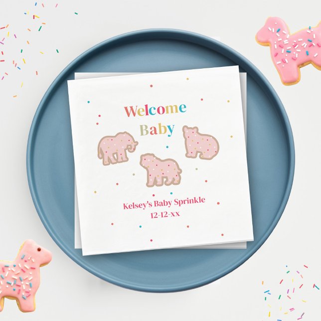 Guardanapo De Papel Bebê Sprinkle Animal Cookies Chá de fraldas (Criador carregado)
