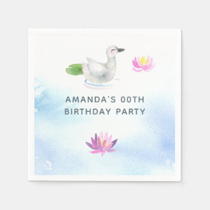 Guardanapo De Papel Bebê Swan aquarela Festa de aniversário infantil