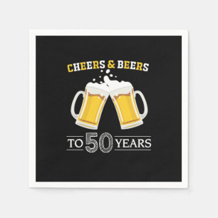 Guardanapo De Papel Bebedor de Cerveja Brinda e Cervejas para 50 Anos
