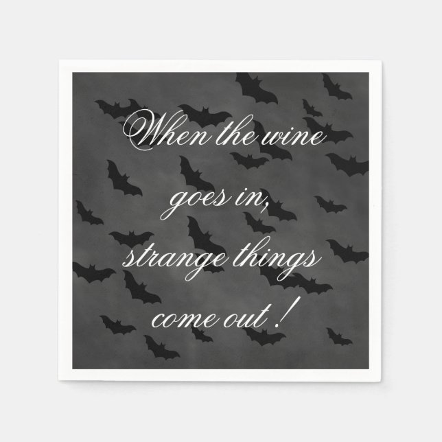 Guardanapo De Papel Bebendo Wine Halloween Napkin (Frente)