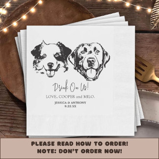 Guardanapo De Papel Beber Em Nós Pets Casamento De Desenho De Mão Pers