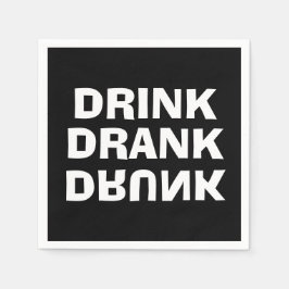 Guardanapo De Papel Beber Mensagem de Bebado Bebida no Partido Negro