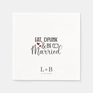 Guardanapo De Papel Beber Ser Casado Casal Monograma Casado Casamento