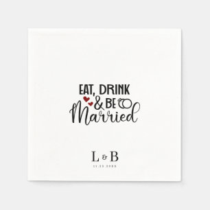 Guardanapo De Papel Beber Ser Casado Casal Monograma Casado Casamento