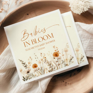 Guardanapo De Papel Bebês Boho No Chá de fraldas De Gêmeos De Flor Sel