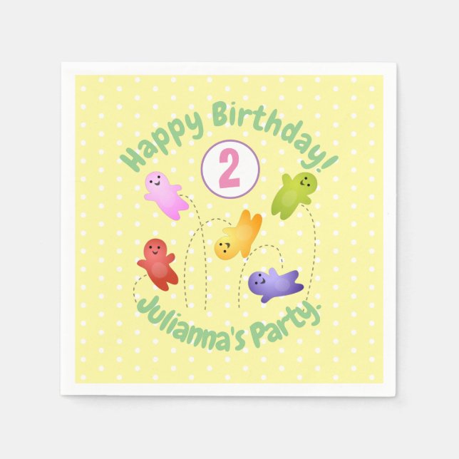 Guardanapo De Papel Bebês bonitos de geleia doces caricaturas doces (Frente)