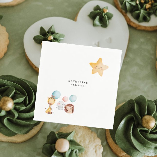 Guardanapo De Papel Bebês com balões Chá de fraldas (Criador carregado)