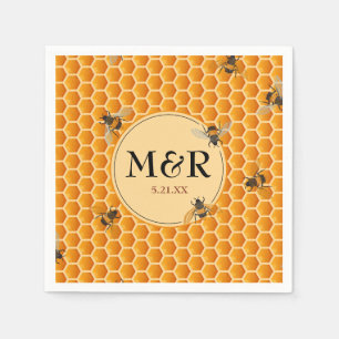 Guardanapo De Papel Bebês monograma Satin Dourado