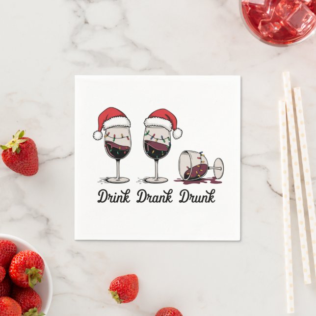 Guardanapo De Papel Bebi Beberam Bêbado Vinho de Natal (Insitu)