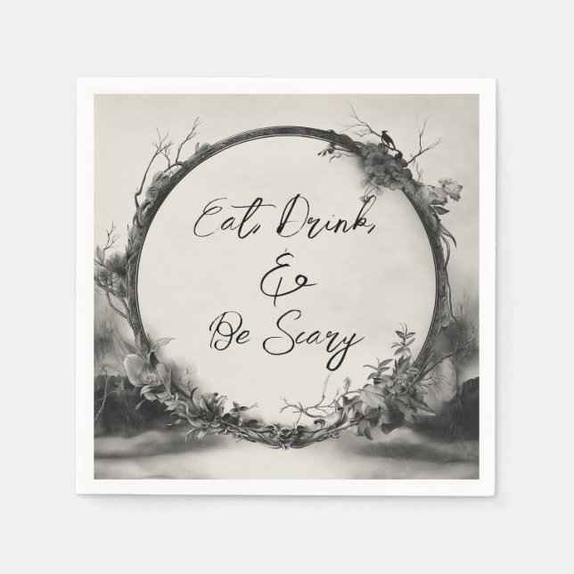 Guardanapo De Papel Bebida Assustada Seja Assustador No Dia das Bruxas (Frente)