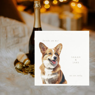 Guardanapo De Papel Bebidas às Minhas Custas Casamento de Pet Welsh Co