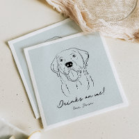 Bebidas Azuis no Papel de Desenho de Cachorro