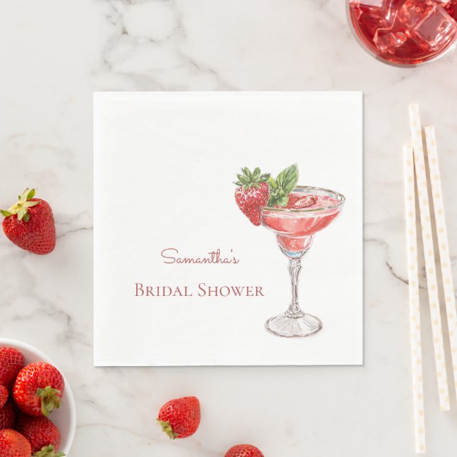 Guardanapo De Papel Bebidas de Coquetel de Morango Chá de Noiva (Insitu)