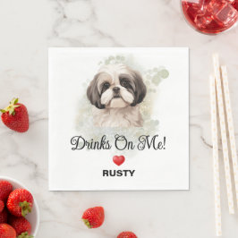 Guardanapo De Papel Bebidas de Me Shih Tzu Wedding