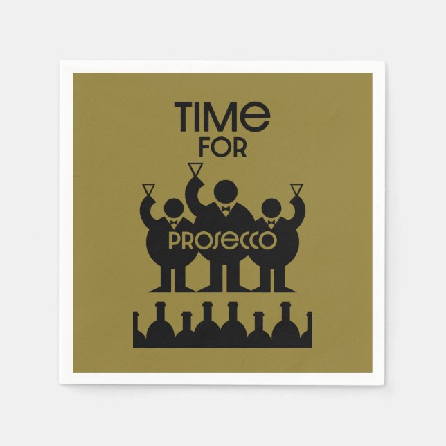 Guardanapo De Papel Bebidas De Vinho Prosecco (Frente)