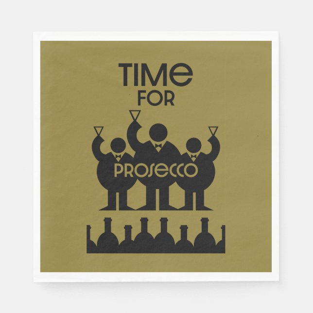 Guardanapo De Papel Bebidas De Vinho Prosecco (Frente)