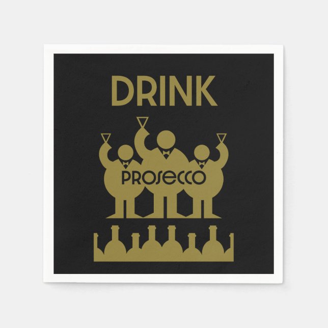 Guardanapo De Papel Bebidas De Vinho Prosecco (Frente)