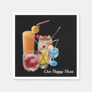 Guardanapo De Papel Bebidas do cocktail do happy hour
