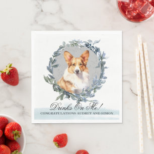 Guardanapo De Papel Bebidas em mim! Cardigan Welsh Corgi Pet Wedding