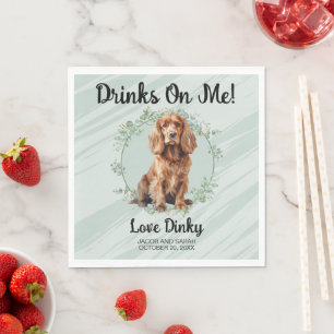 Guardanapo De Papel Bebidas Em Mim! Casamento de Pet Cachorro Panorâmi