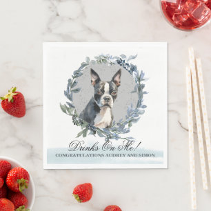 Guardanapo De Papel Bebidas em mim, Casamento de Terrier Pet em Boston