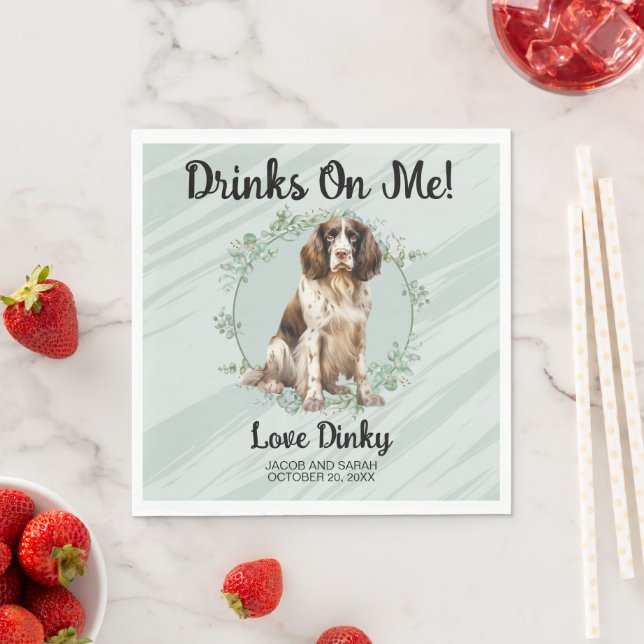 Guardanapo De Papel Bebidas em mim! Casamento Inglês Springer Spaniel  (Insitu)