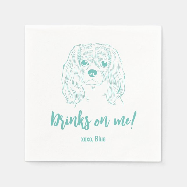 Guardanapo De Papel Bebidas em mim! Cavalier Spaniel Wedding Napkins (Frente)