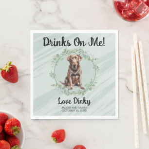 Guardanapo De Papel Bebidas Em Mim! Chocolate Lab Cachorro