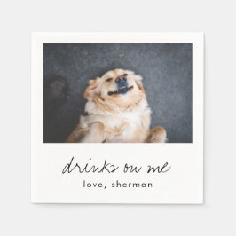 Guardanapo De Papel Bebidas em mim Foto divertida de Casamento Moderno