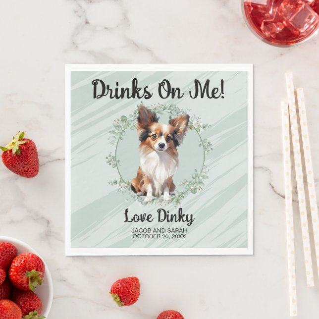 Guardanapo De Papel Bebidas Em Mim! Papillon Dog - animal de estimação (Insitu)