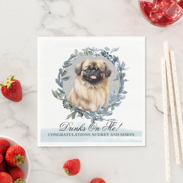 Guardanapo De Papel Bebidas Em Mim! Pekingese Dog animal de estimação (Insitu)