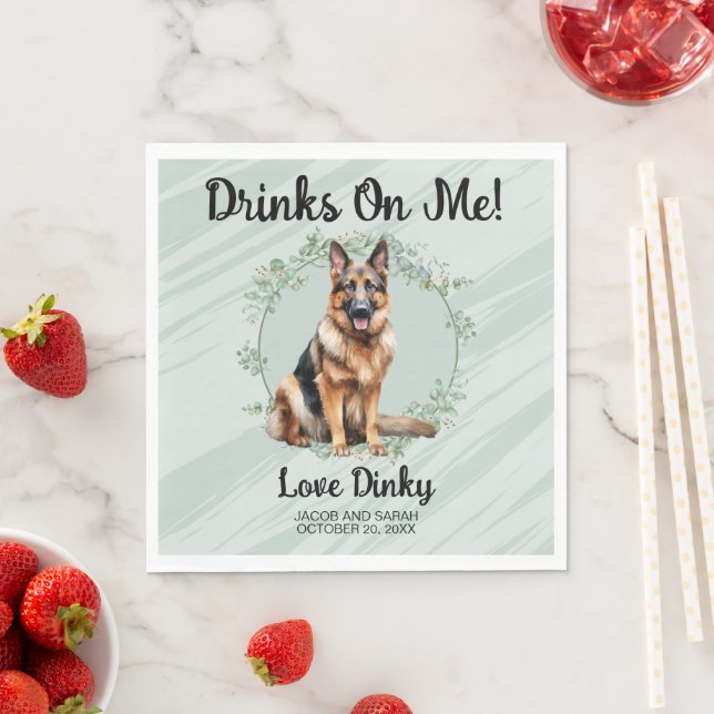 Guardanapo De Papel Bebidas Em Mim! Pet de german shepherd (Insitu)