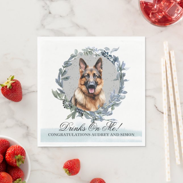 Guardanapo De Papel Bebidas em mim! Pet de german shepherd (Insitu)