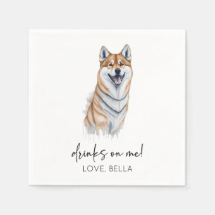 Guardanapo De Papel Bebidas Em Mim! Shiba Inu Dog Pet Weding Weding