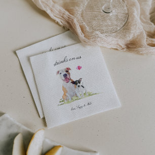 Guardanapo De Papel Bebidas Em Nós Casamento Cão-De-Pé-Bela