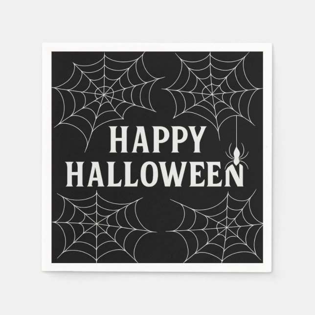 Guardanapo De Papel Bebidas Loucas Bebidas Aranha Feliz de Halloween A (Frente)