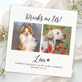 Guardanapo De Papel Bebidas No Casamento De Na moda Moderno Com Foto P