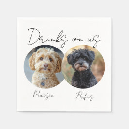 Guardanapo De Papel Bebidas No Casamento Fotográfico Pet Dog 2